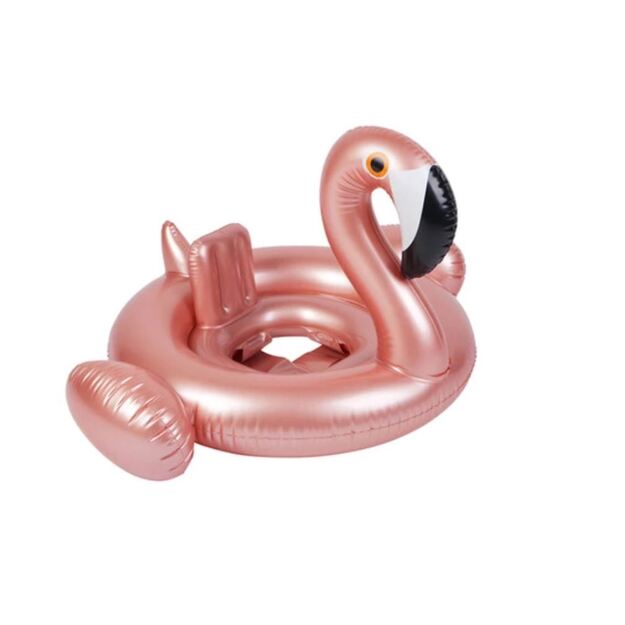Pripučiamas plaukimo ratas vaikams su sėdyne - flamingas 