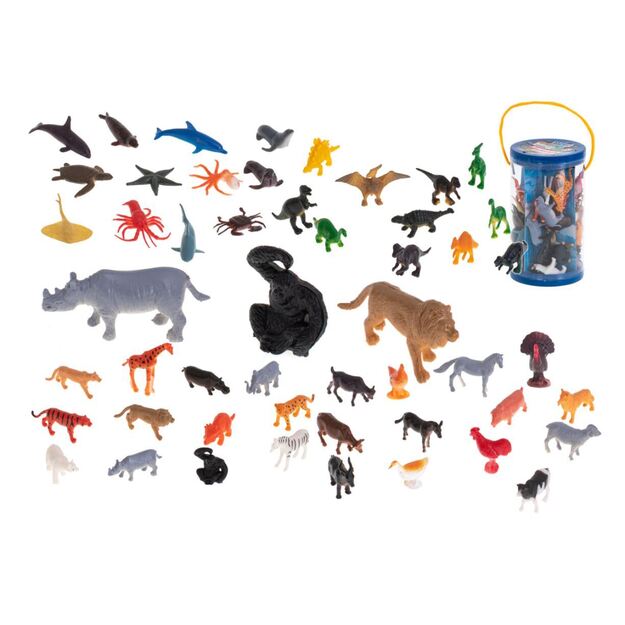 Žaislinių figūrėlių rinkinys - Gyvūnai 48 vnt