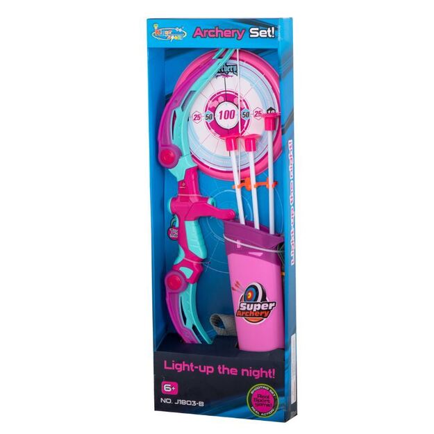 Žaislinis lankas su prilimpančiomis strėlėmis (rožinis)