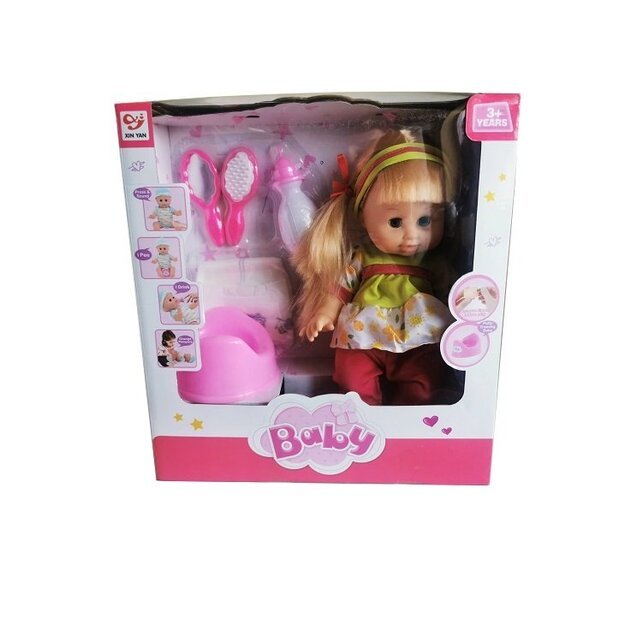 Girl doll with accessories 32 cm
