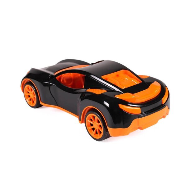 Didelė plastikinė sportinė mašina juoda/oranžinė (6139)