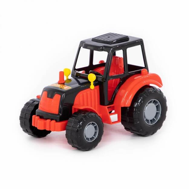 Plastikinis traktoriukas raudonas/juodas, 21 cm