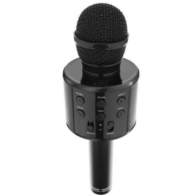 Karaokė mikrofonas - kolonėlė su balso keitimo efektais (juodas/ 3279)