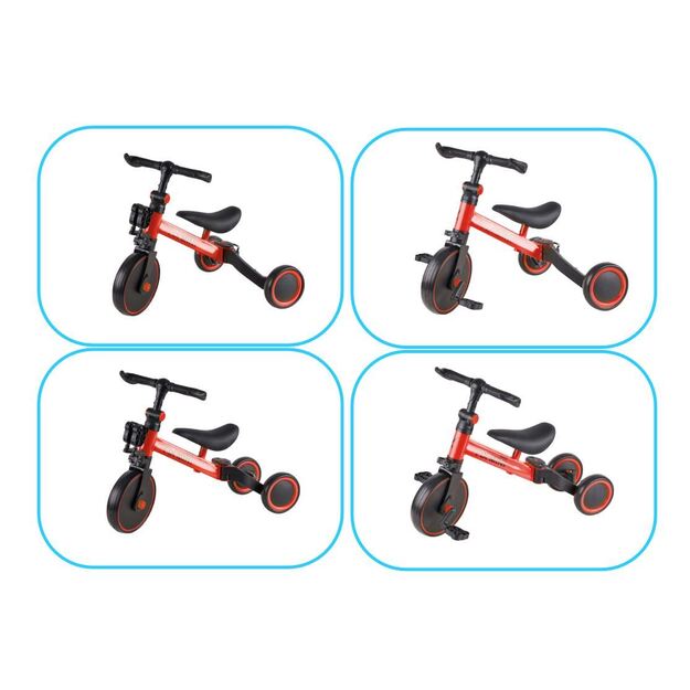 Balansinis triratis dviratukas su pedalais 3in1 (raudonas)