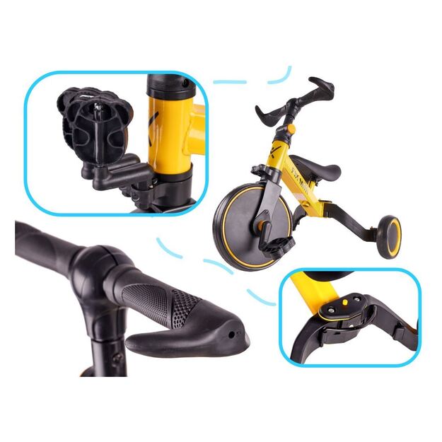 Balansinis triratis dviratukas su pedalais 3in1 (geltonas)
