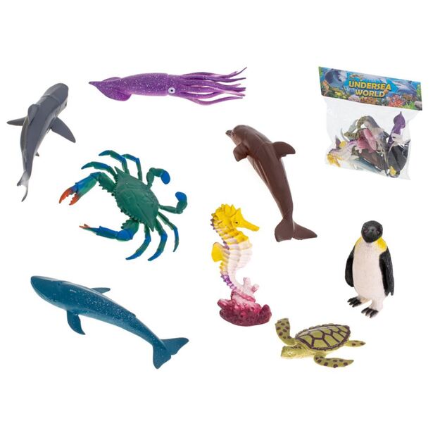 Žaislinių figūrėlių rinkinys - Jūros gyvūnai 8 vnt