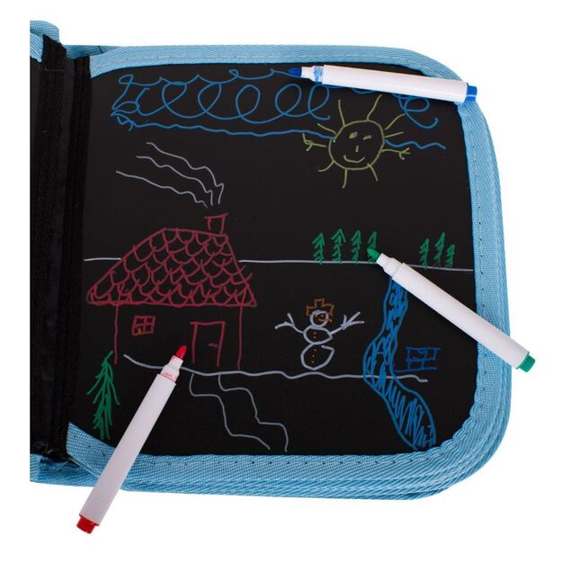 Nešiojama piešimo knygelė su priedais (mėlyna)