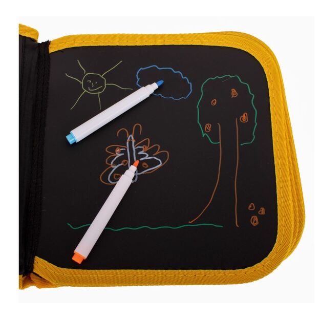 Nešiojama piešimo knygelė su priedais (geltona)