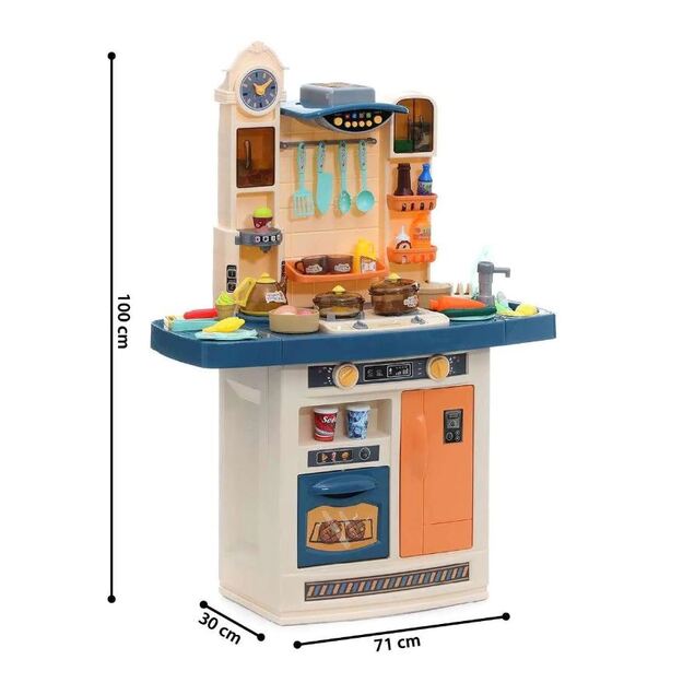Didelė interaktyvi vaikiška virtuvė su priedais 100x71x30
