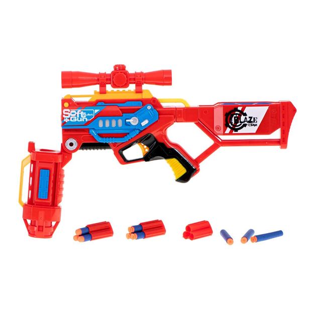 Žaislinis šautuvas ginklas Blaze su 20 minkštų kulkų
