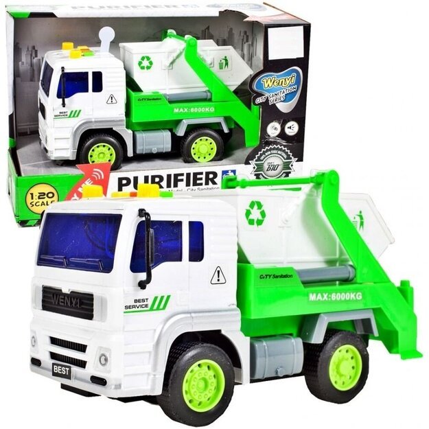 Garbage truck with sounds and lights 18 cm (3846)