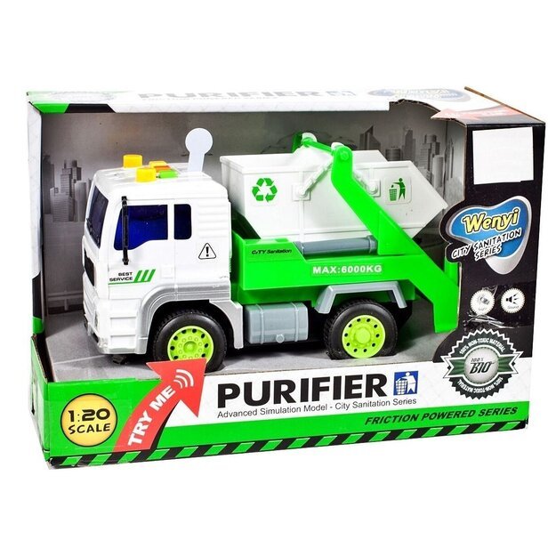 Garbage truck with sounds and lights 18 cm (3846)