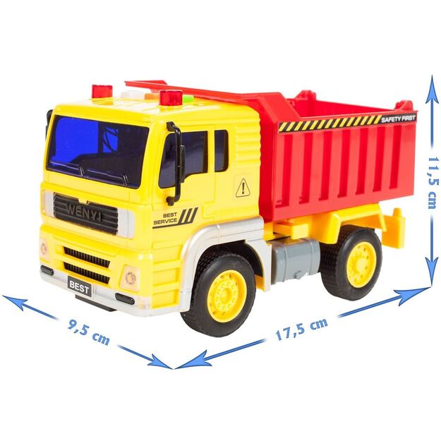 Dump truck with sounds and lights 18 cm (3847)