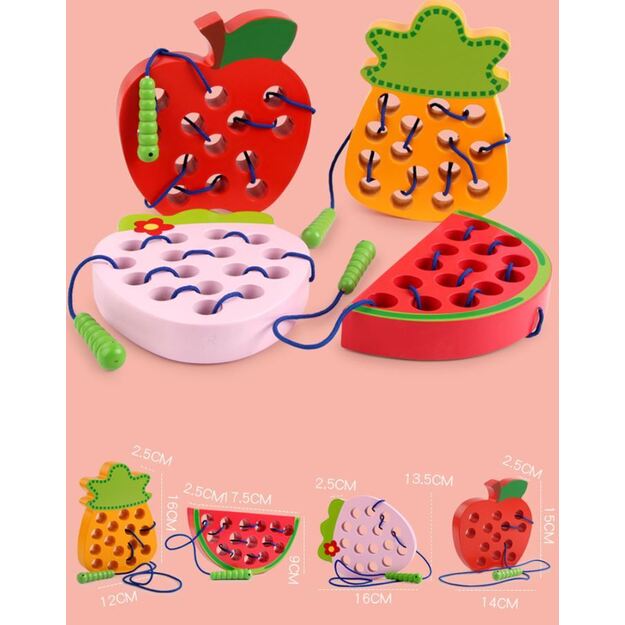 Educational wooden flipping game - Strawberry