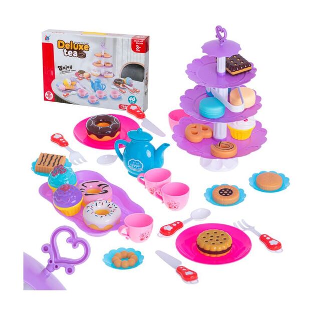 Coffee and tea set with sweets 46 pieces