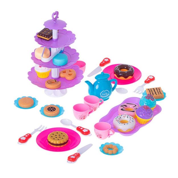 Coffee and tea set with sweets 46 pieces