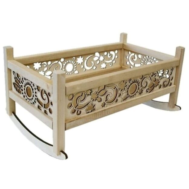 Wooden swing doll's bed 4093