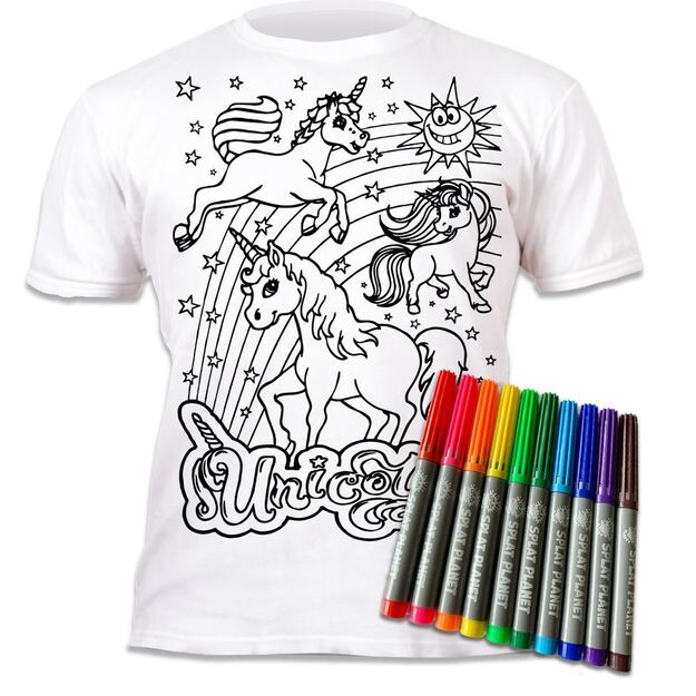Coloring T-shirt with markers SPLAT PLANET - Unicorns