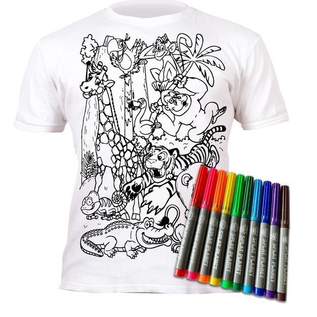 Coloring T-shirt with markers SPLAT PLANET - Zoo