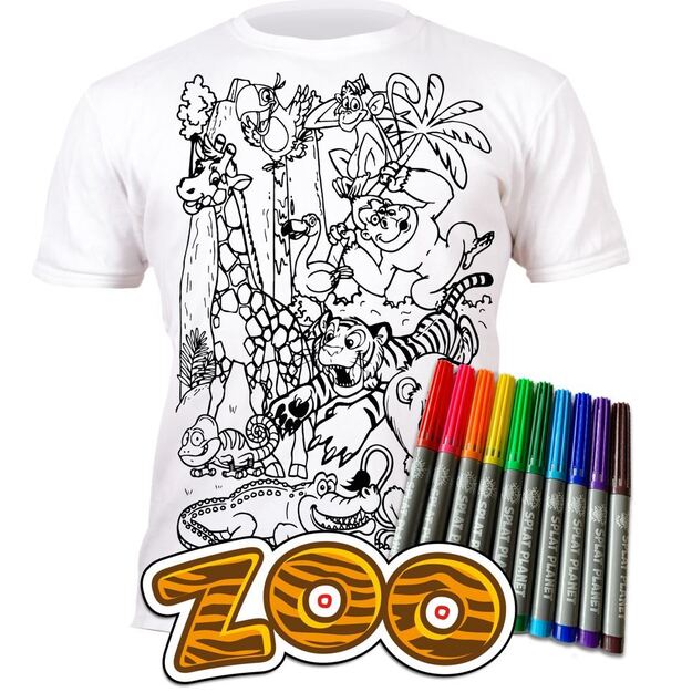 Coloring T-shirt with markers SPLAT PLANET - Zoo
