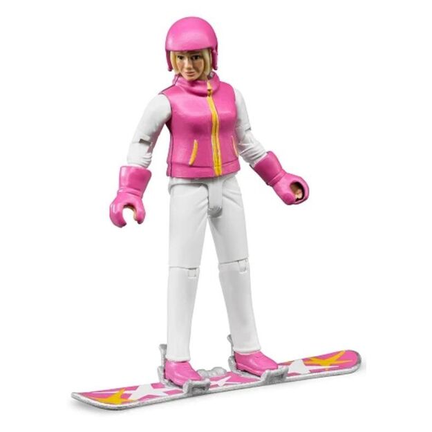 BRUDER accessory - Female snowboarder figure with accessories 60420