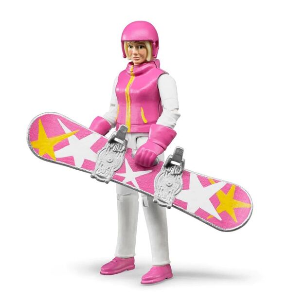 BRUDER accessory - Female snowboarder figure with accessories 60420
