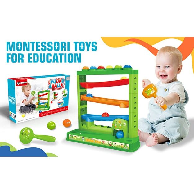 Montessori kalimo žaidimas - riedantys kamuoliukai 27 dalių