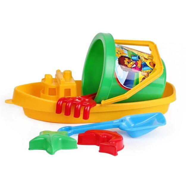 Smėlio žaislų rinkinys su kibirėliu ir laiveliu 2889