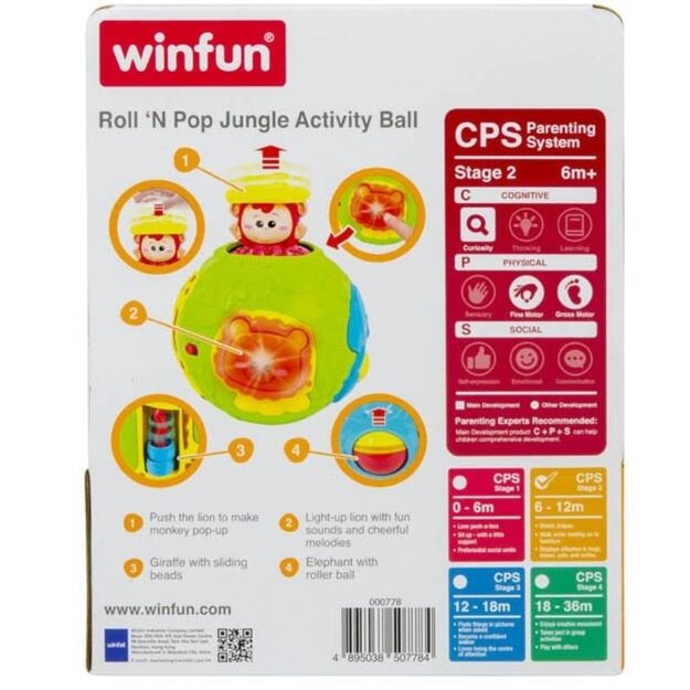 Interaktyvus kūdikų žaislas winfun - Kamuolys Džiunglės