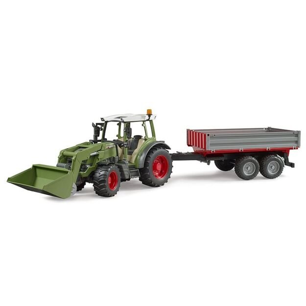 BRUDER tractor Fendt Vario 211 with front loader and trailer 02182