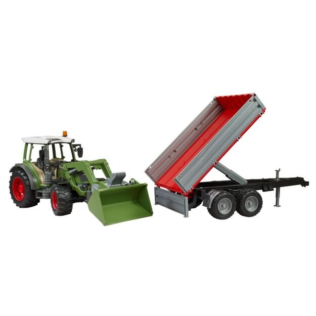 BRUDER tractor Fendt Vario 211 with front loader and trailer 02182