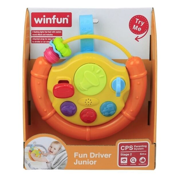 Interaktyvus Winfun žaislinis vairas su garsais ir šviesomis