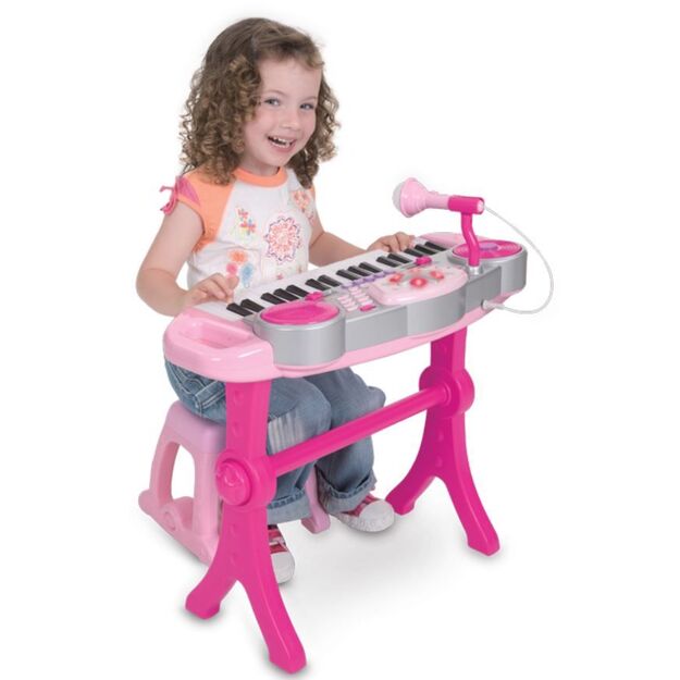 Žaislinis winfun pianinas su mikrofonu (rožinis)