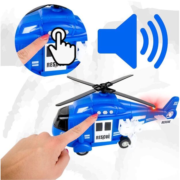 Helicopter with sounds and lights 27cm (blue)