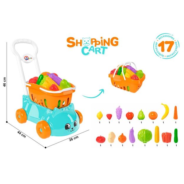 Toy shopping trolley with accessories (4589)