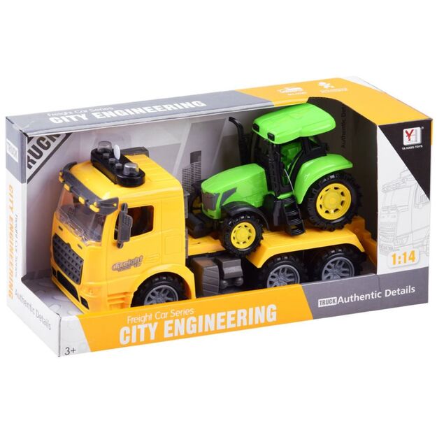 Truck and tractor set with sounds and lights