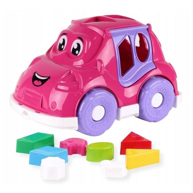 Žaislinė rūšiavimo mašina su įmetimo formelėmis 5927 (rožinė)