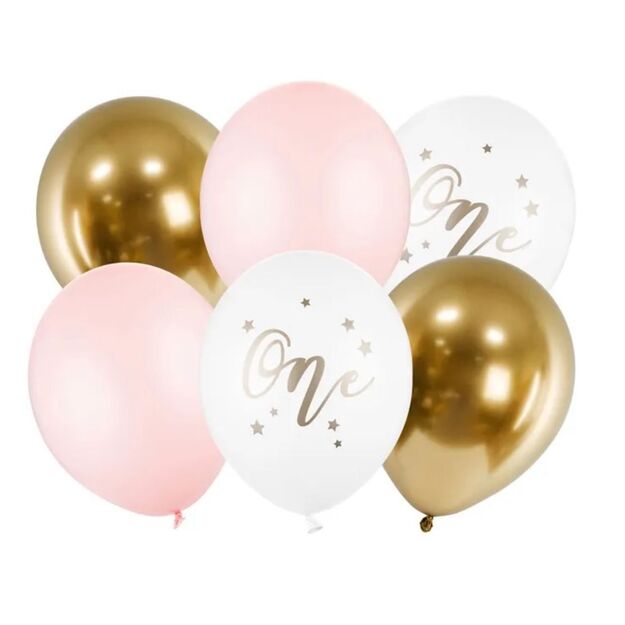 Pasteliniai balionai pirmajam gimtadieniui (mergaitei)