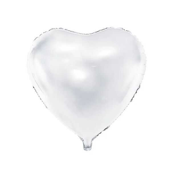 Folinis balionas Balta širdutė 45 cm.