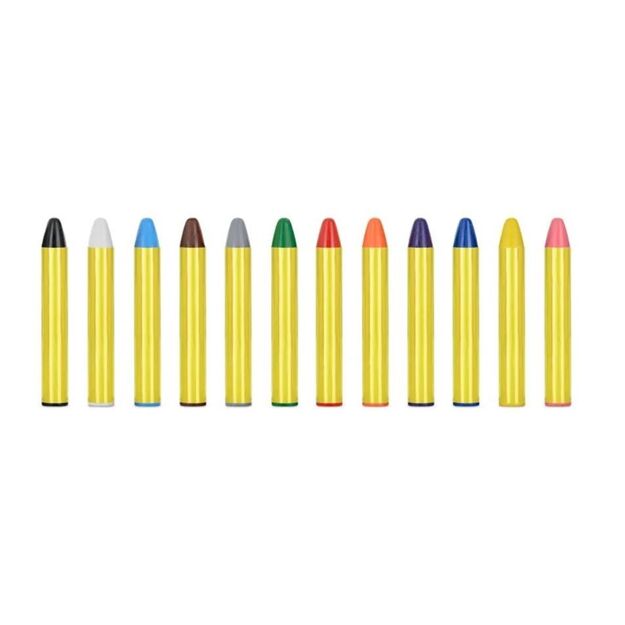 Veido dažai (pieštukai) 12 spalvų