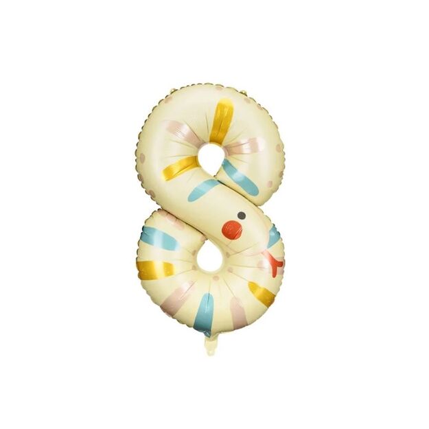 Folinis gimtadienio balionas Gyvatė - skaičius 8 (43x72 cm)