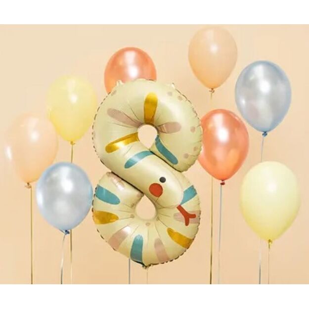 Foil birthday balloon Snake - number 8 (43x72 cm)
