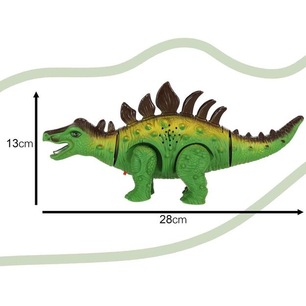 Walking dinosaur Stegosaurus with sounds