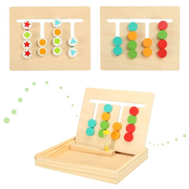 Montessori wooden logic game in colors