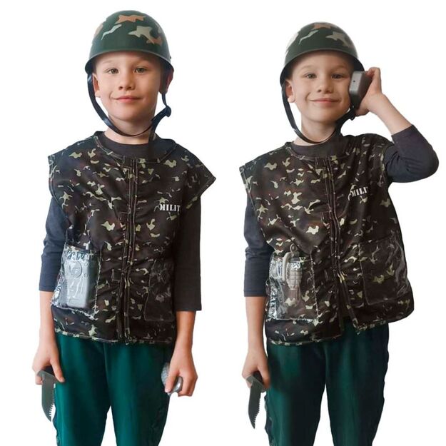 Vaikiškas kareivio kostiumas su priedais 4912
