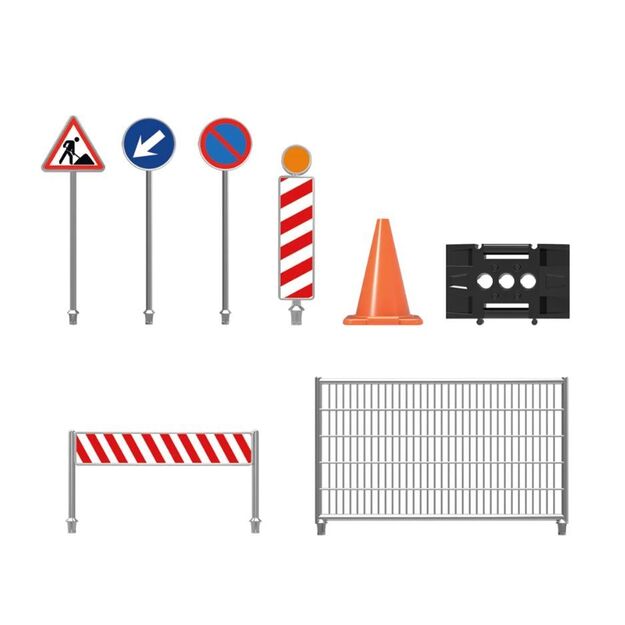 Road signs and fence set 4919