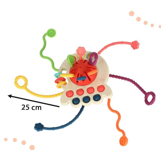 Montessori sensorinis antistresinis  žaislas - kramtukas 4in1 (raudonas)
