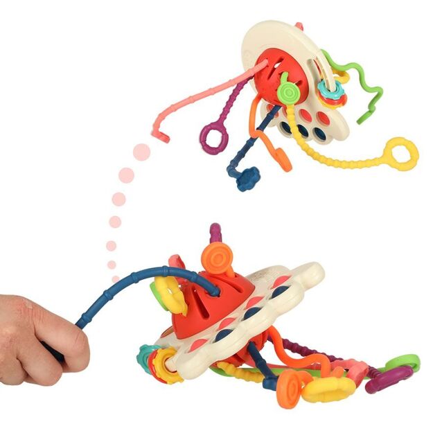 Montessori sensory anti-stress toy - chewer 4in1 (red)