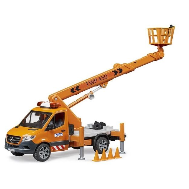 BRUDER 02769 lift truck MB Sprinter with sounds and lights