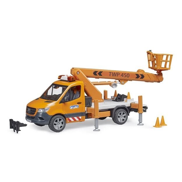 BRUDER 02769 lift truck MB Sprinter with sounds and lights